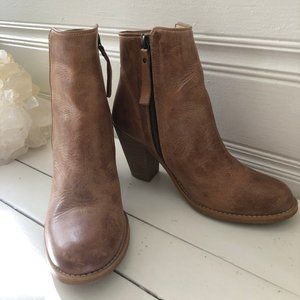 Tan Leather Boots - Size 36